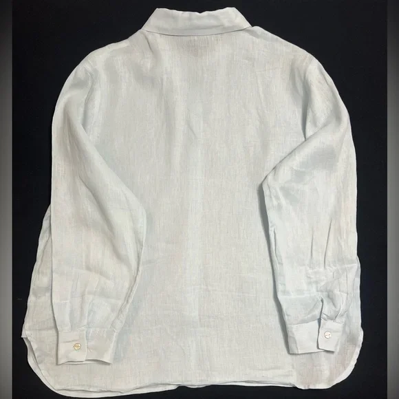 J.Jill 100% Linen Button-Down Shirt – Light Blue, Petite Medium Women’s - Picture 2 of 7